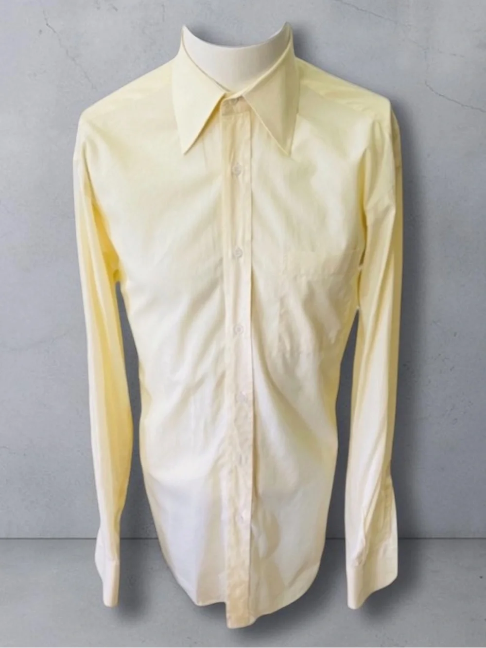 GUCCI Men's Yellow Cotton Dress Shirt Size 39 15.5 ITALY